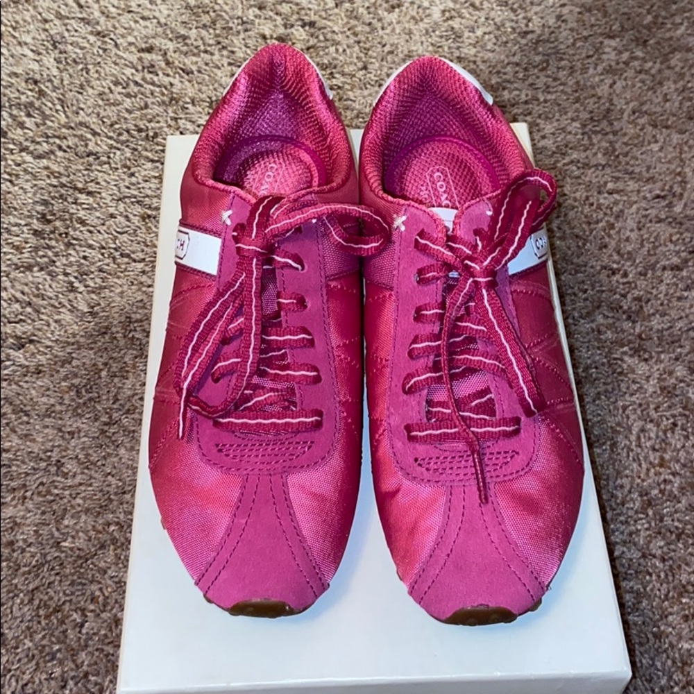 Size 8.5 PINK COACH SNEAKERS